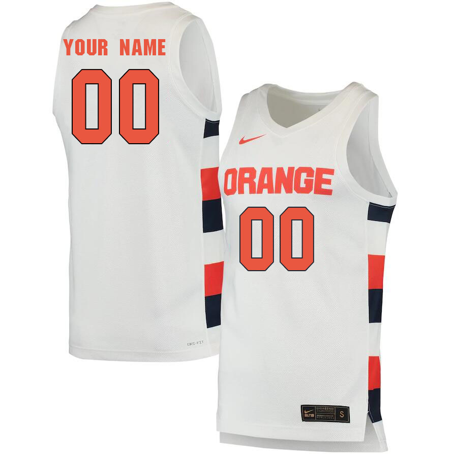 Custom Syracuse Orange Name And Number College Basketball Jersey Stitched-White